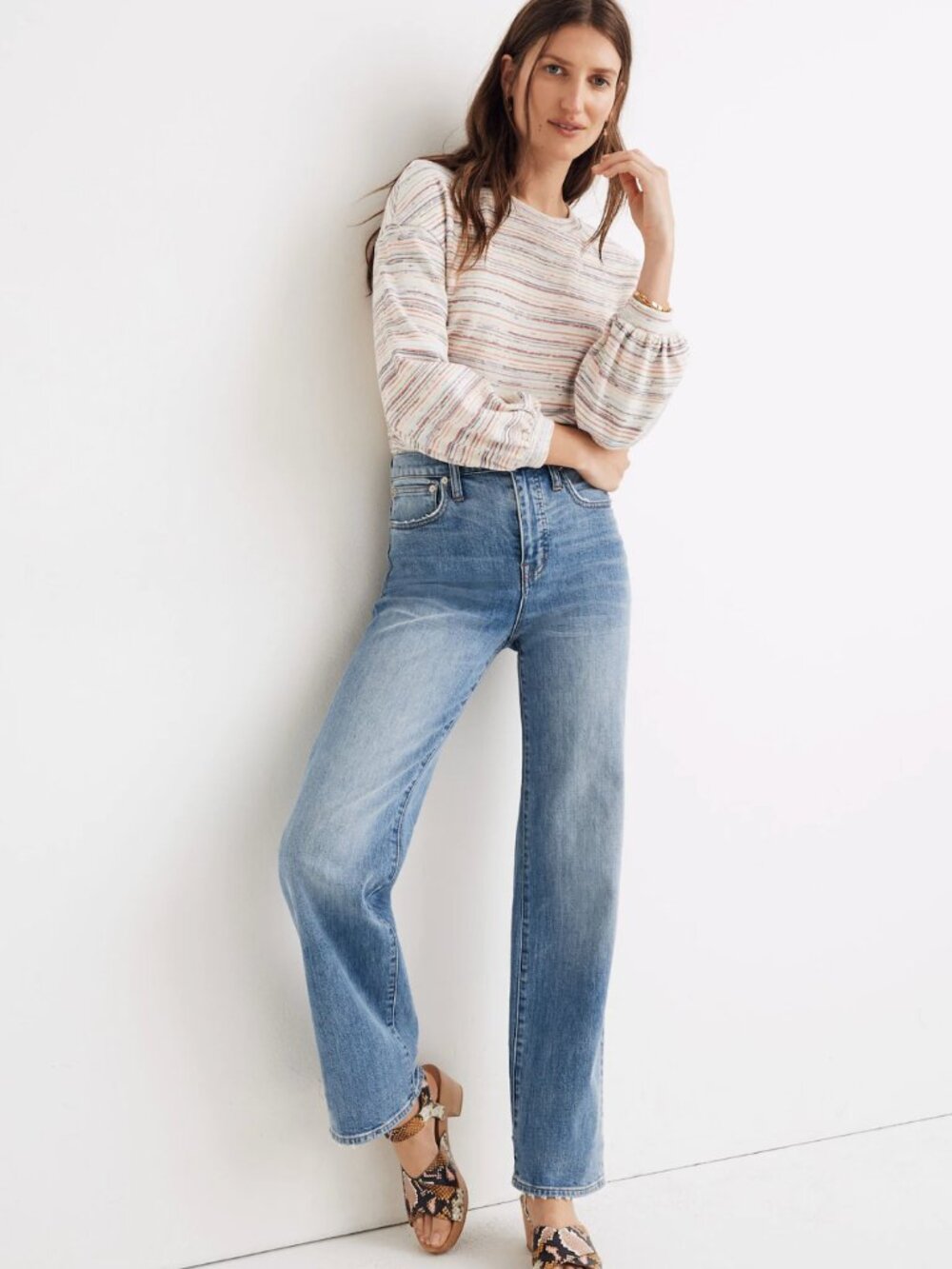 Madewell Slim Wide Leg Jeans Women’s 26 High Rise Full Length Stretch Denim